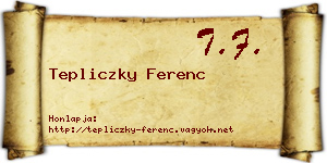 Tepliczky Ferenc névjegykártya