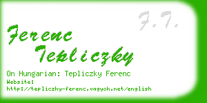 ferenc tepliczky business card